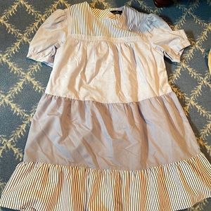 Summer blue and white dress